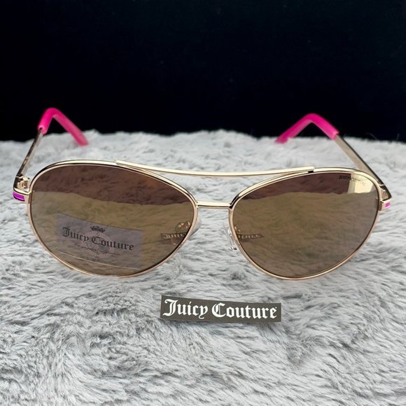 Juicy Couture Gold Frame / Pink Arms Aviator NWT - Picture 2 of 10
